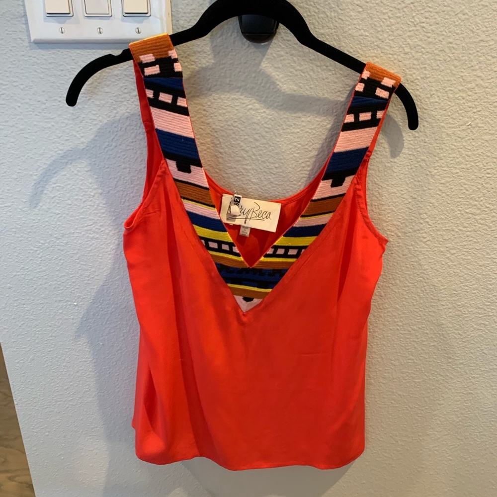 Rory Beca Silk Tank with Embroidery